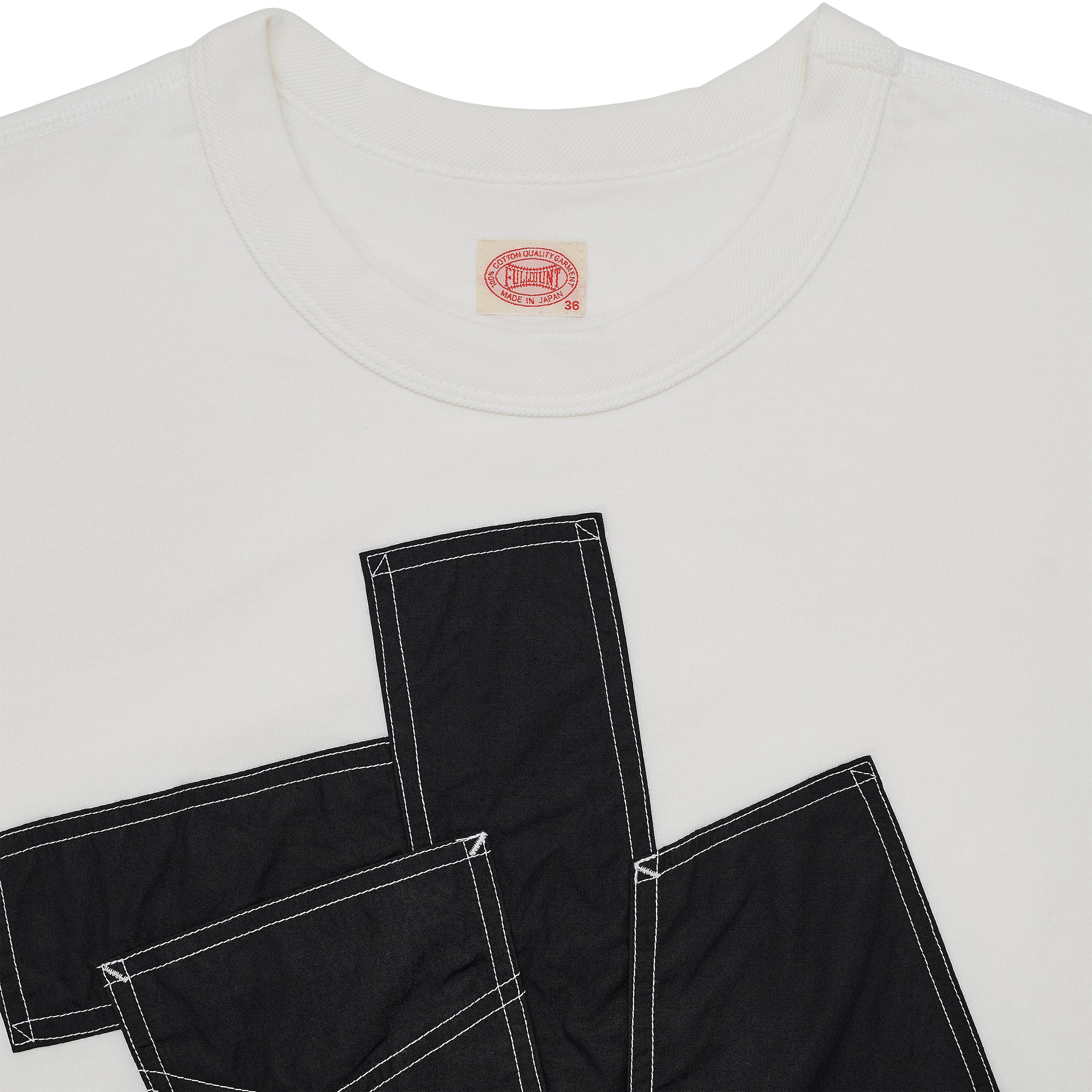 FULLCOUNT COLLABORATION GRAFFITI POCKET RINGER T SHIRT WHITE