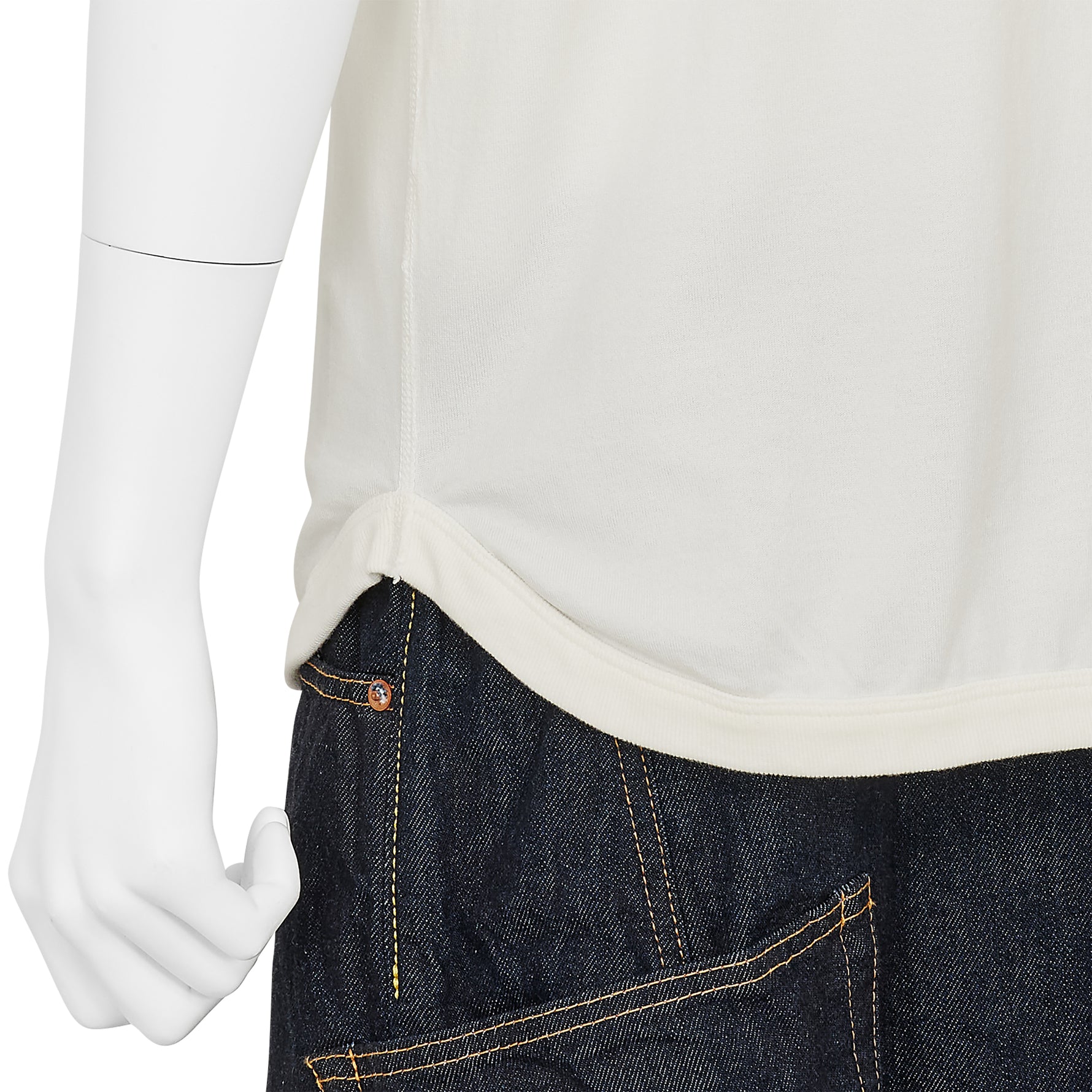 FULLCOUNT COLLABORATION GRAFFITI POCKET RINGER T SHIRT WHITE