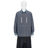 FULLCOUNT COLLABORATION WATTEAU GATHERED VENTILATED POCKET SHIRT LIGHT INDIGO