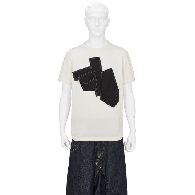 FULLCOUNT COLLABORATION GRAFFITI POCKET RINGER T SHIRT WHITE