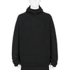 PERFORATED WHOLE GARMENT KNIT TOP BLACK