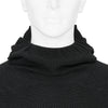 PERFORATED WHOLE GARMENT KNIT TOP BLACK
