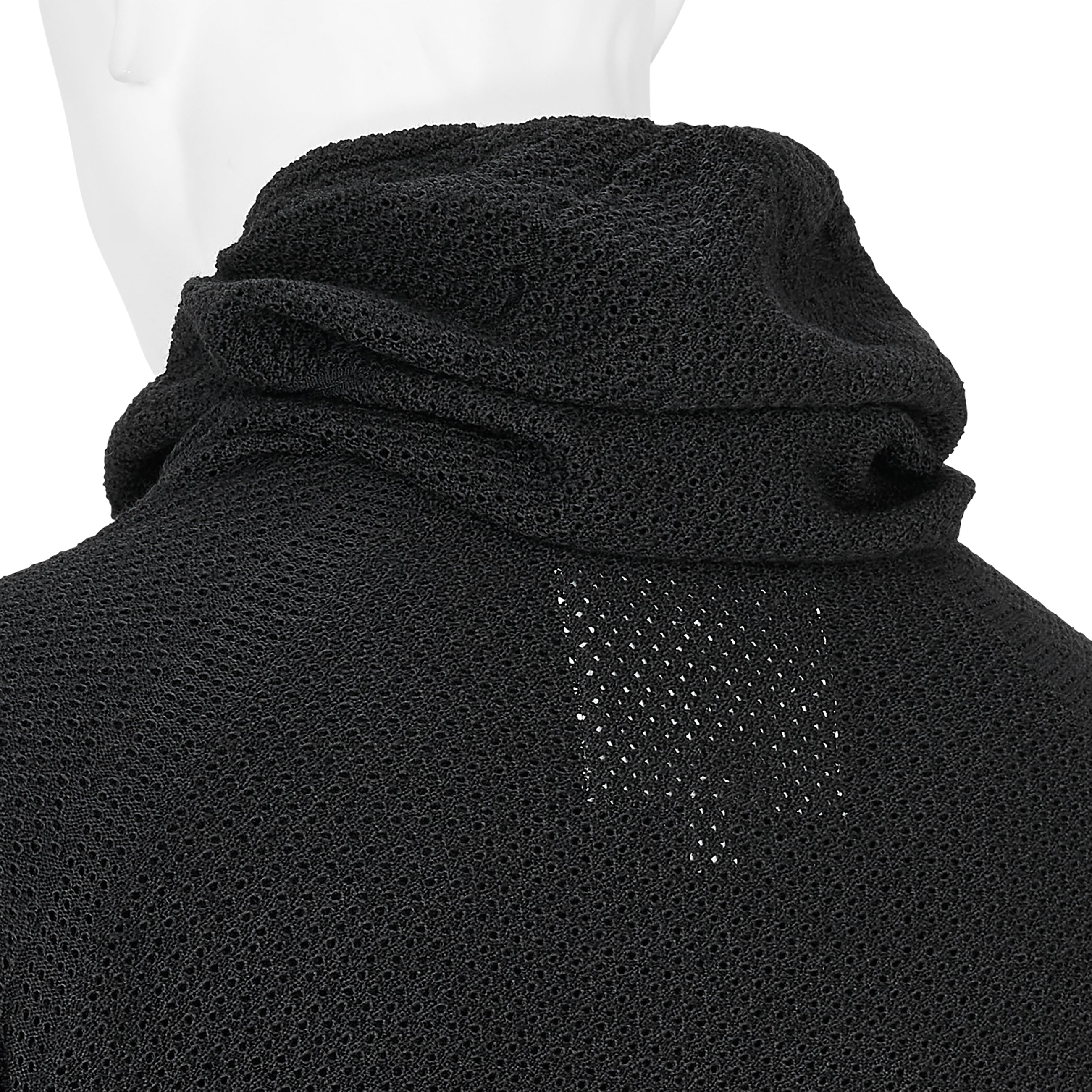 PERFORATED WHOLE GARMENT KNIT TOP BLACK