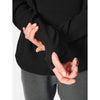 PERFORATED WHOLE GARMENT KNIT TOP BLACK