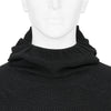 PERFORATED WHOLE GARMENT KNIT TOP BLACK