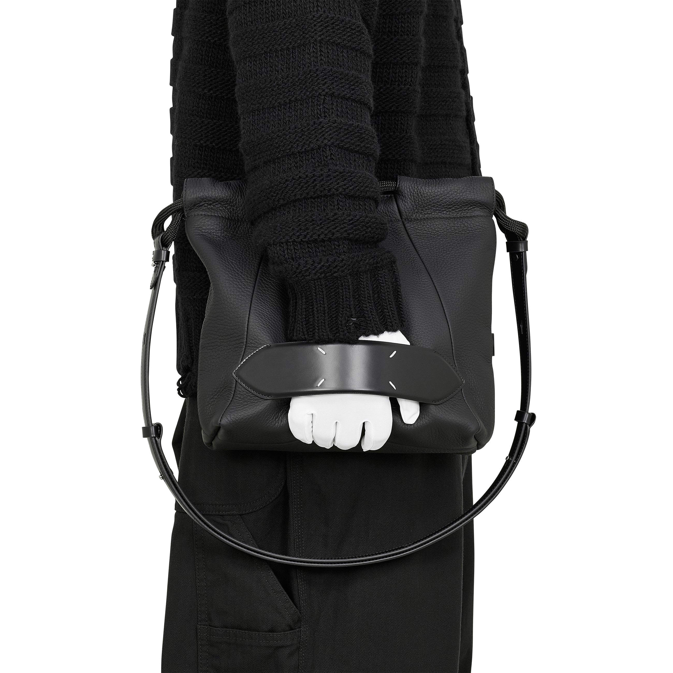 5AC DEERSKIN SHOULDER BAG BLACK - Maison Margiela(メゾン