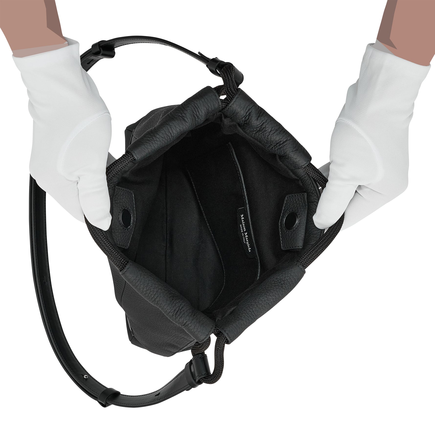 5AC DEERSKIN SHOULDER BAG BLACK