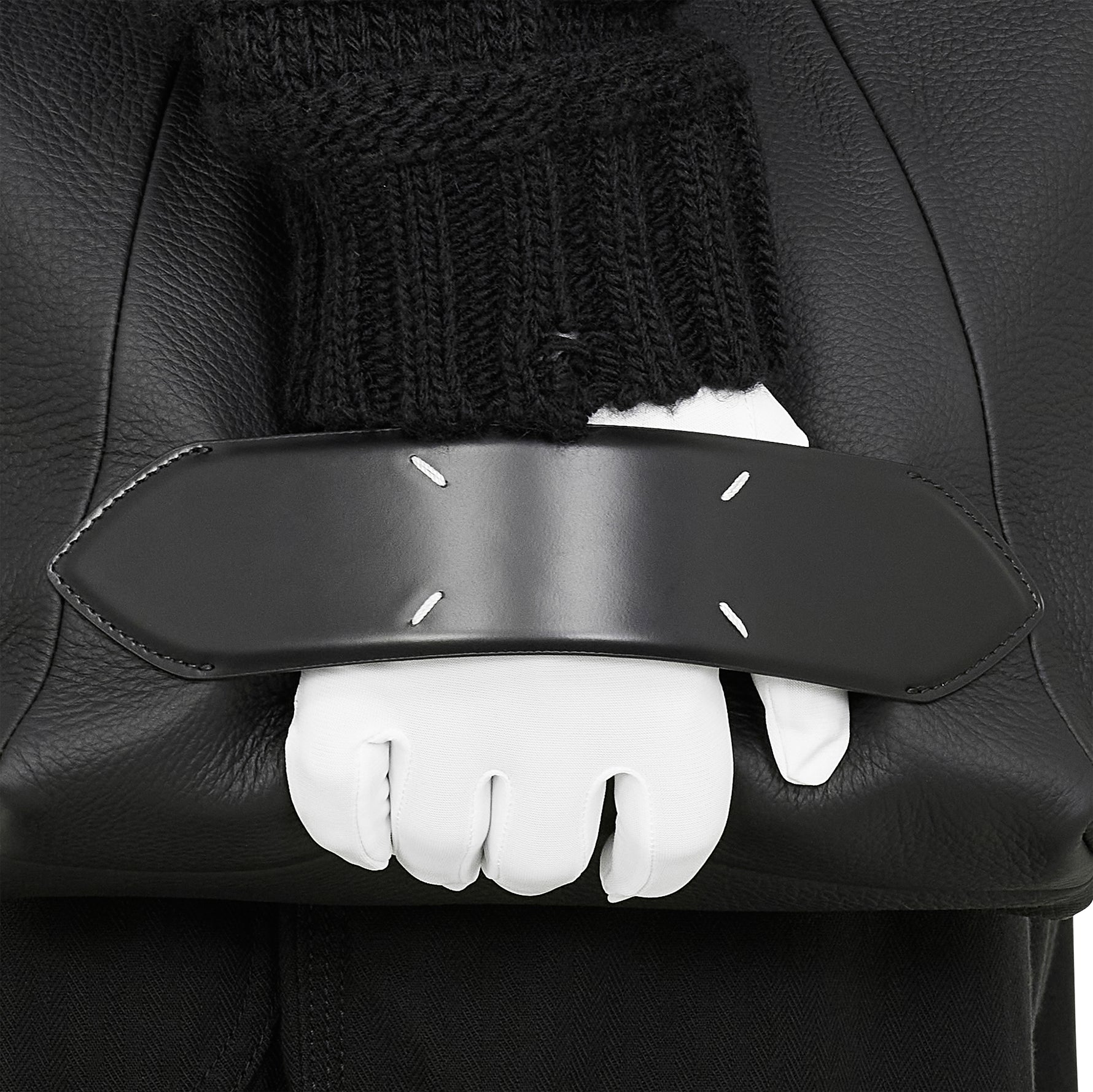 5AC DEERSKIN SHOULDER BAG BLACK