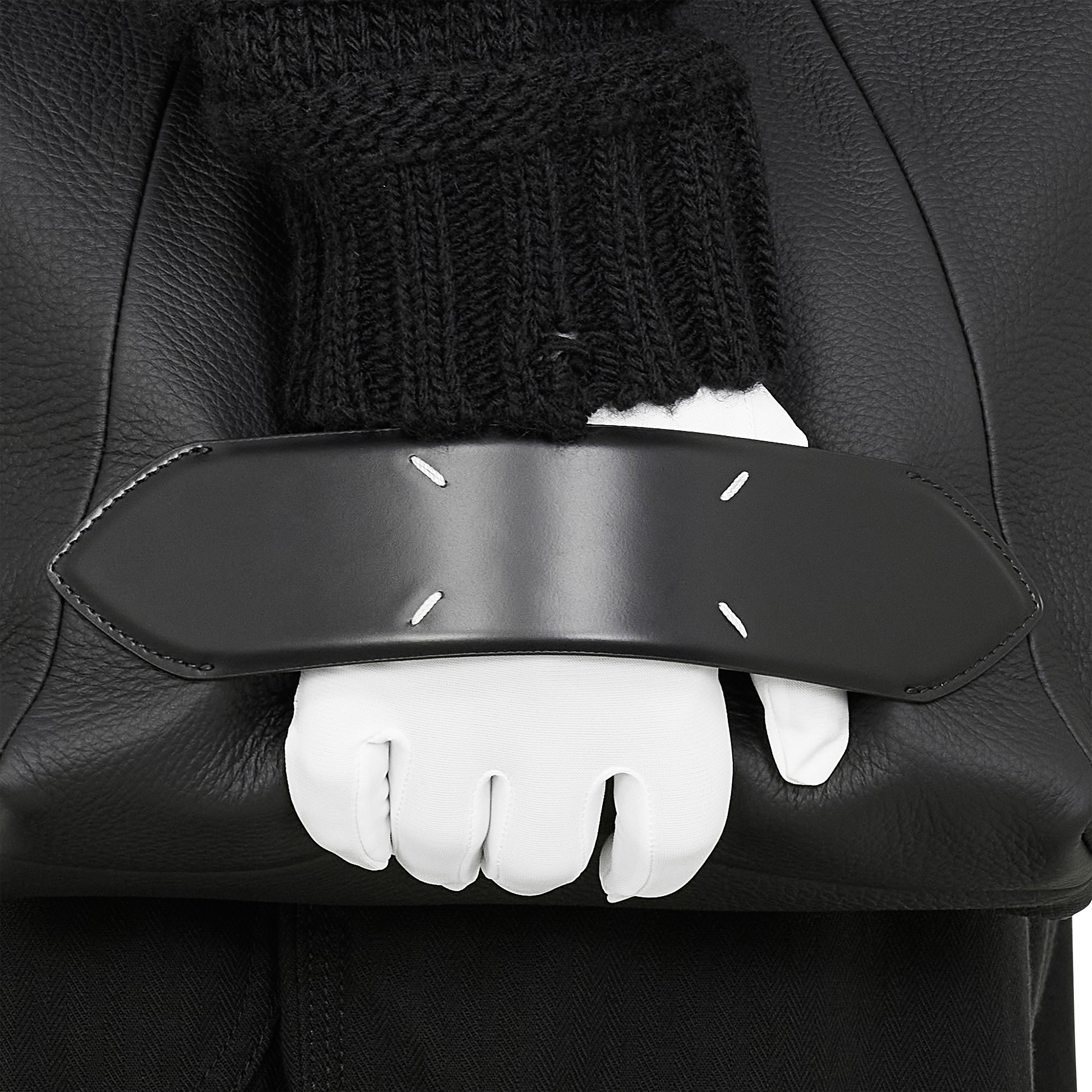 5AC DEERSKIN SHOULDER BAG BLACK