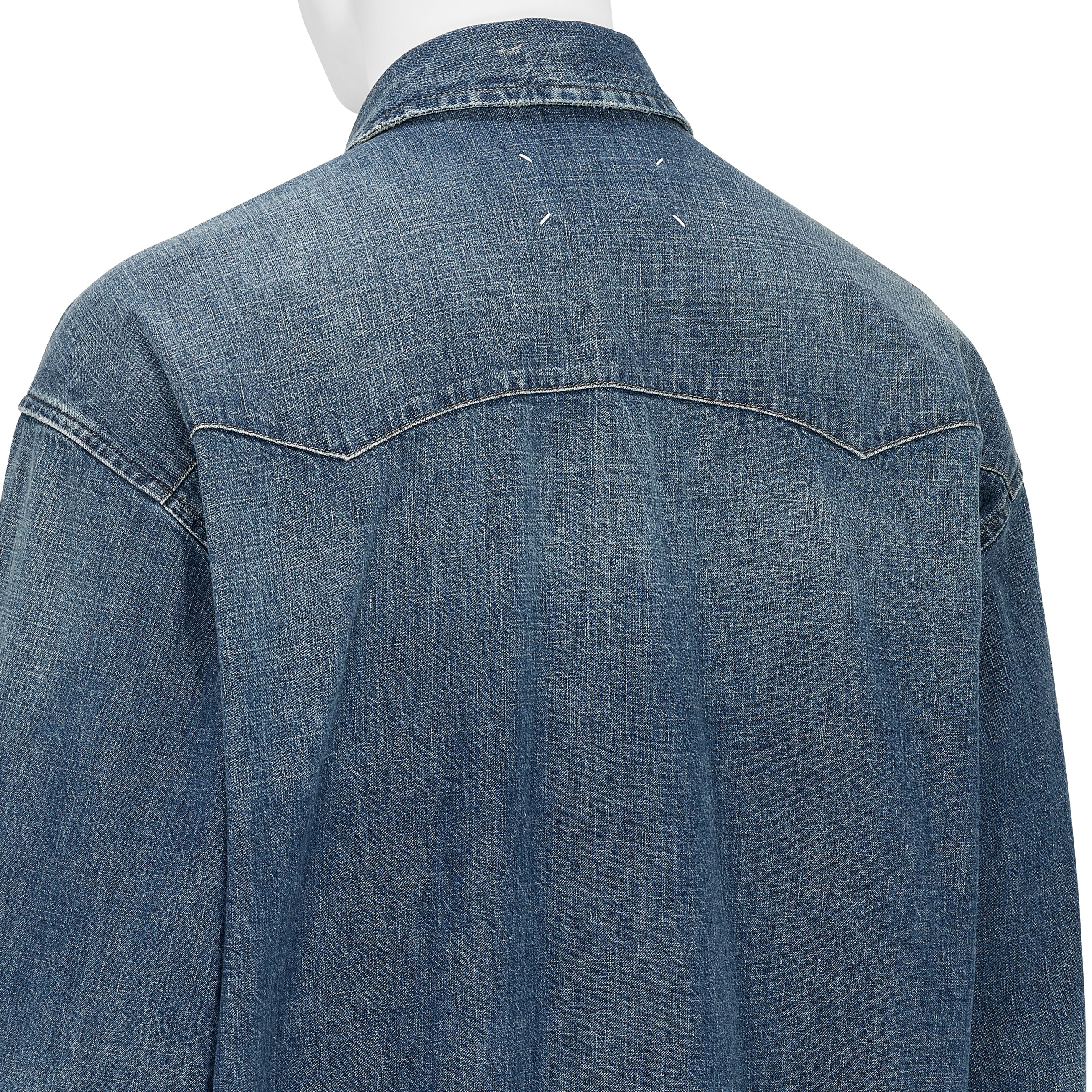 DENIM WESTERN SHIRT DAMAGED INDIGO