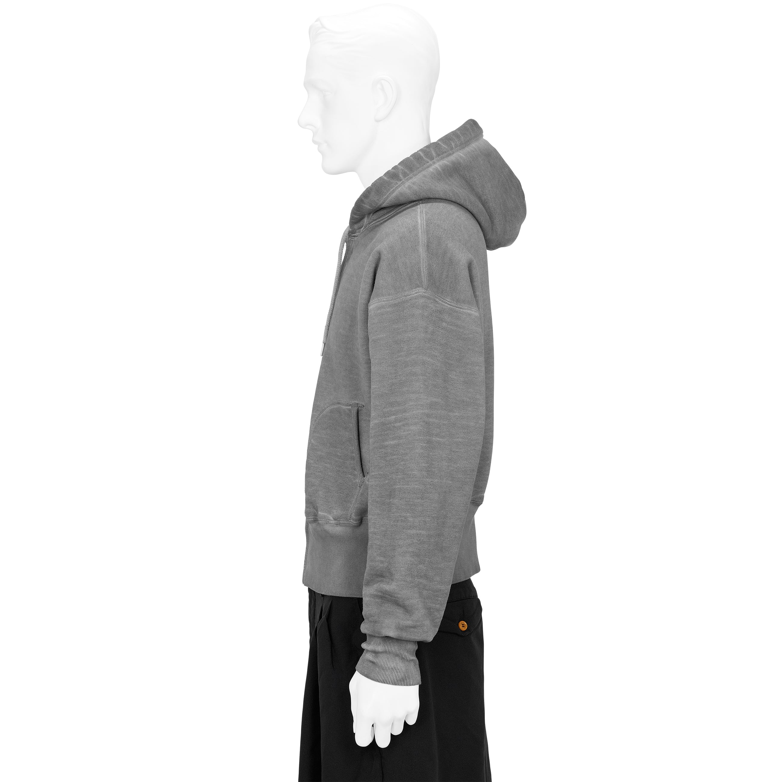 FULL ZIP SWEAT PARKA CAHRCOAL DYED GRAY - T.T TAIGA