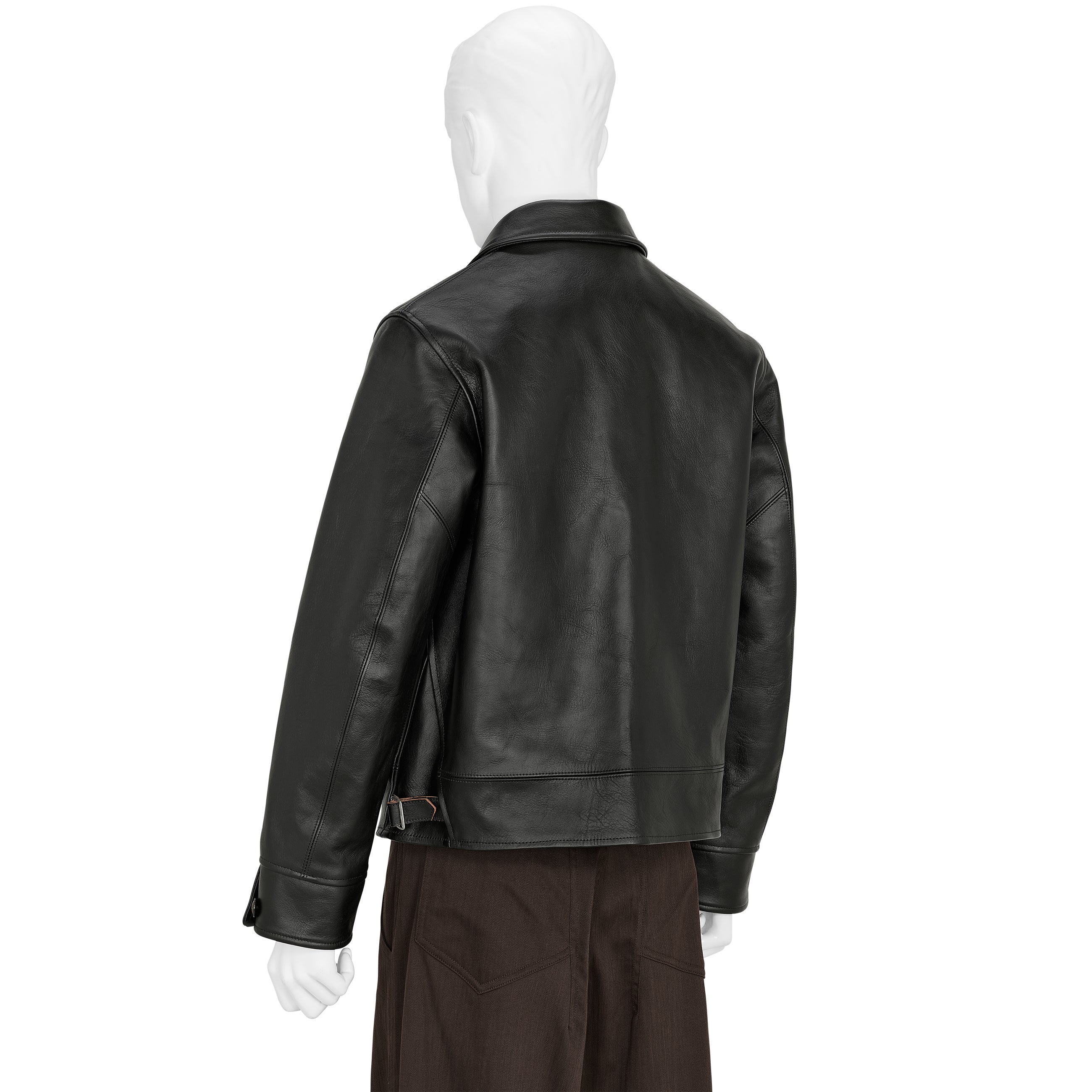 LOT.802 COSSACK LEATHER JACKET BLACK