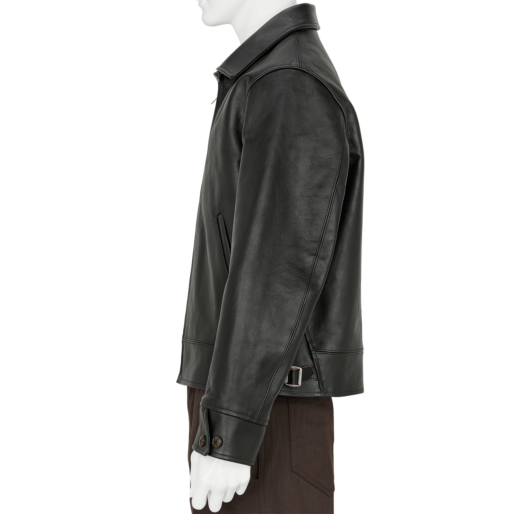 LOT.802 COSSACK LEATHER JACKET BLACK