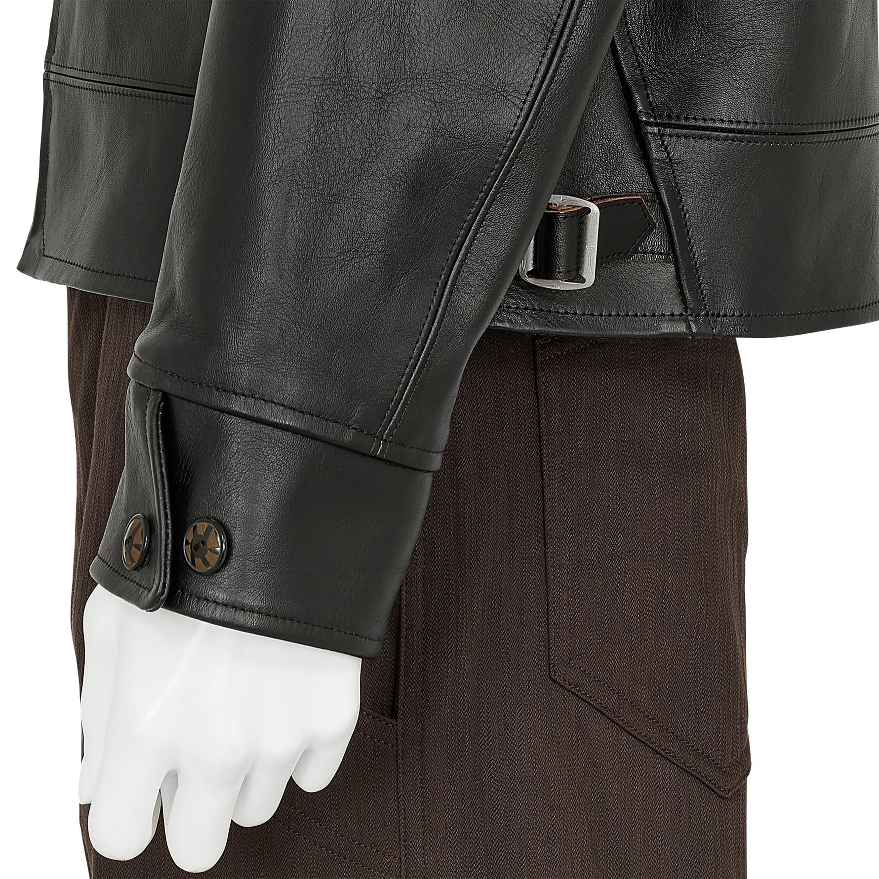 LOT.802 COSSACK LEATHER JACKET BLACK