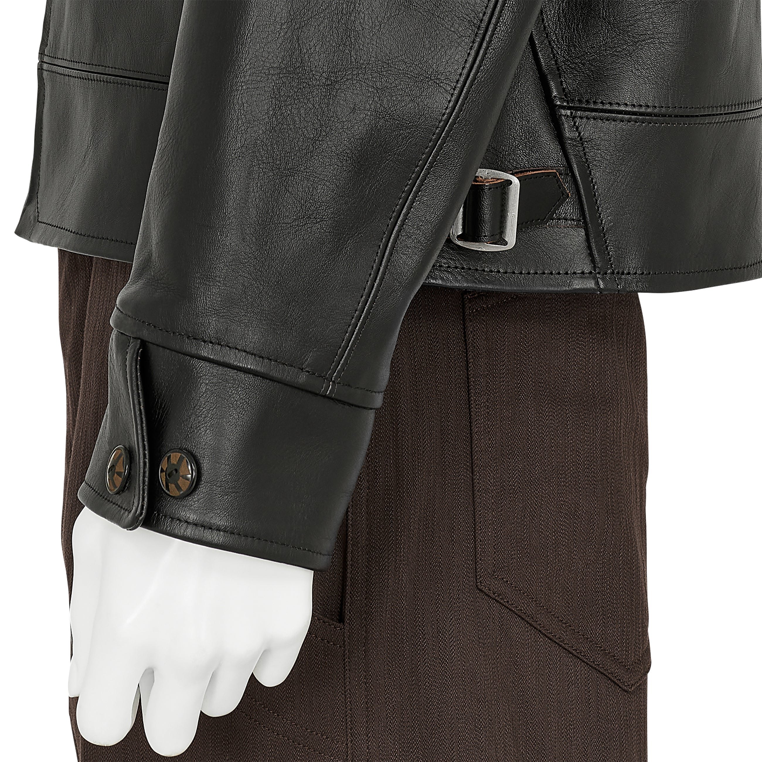 LOT.802 COSSACK LEATHER JACKET BLACK