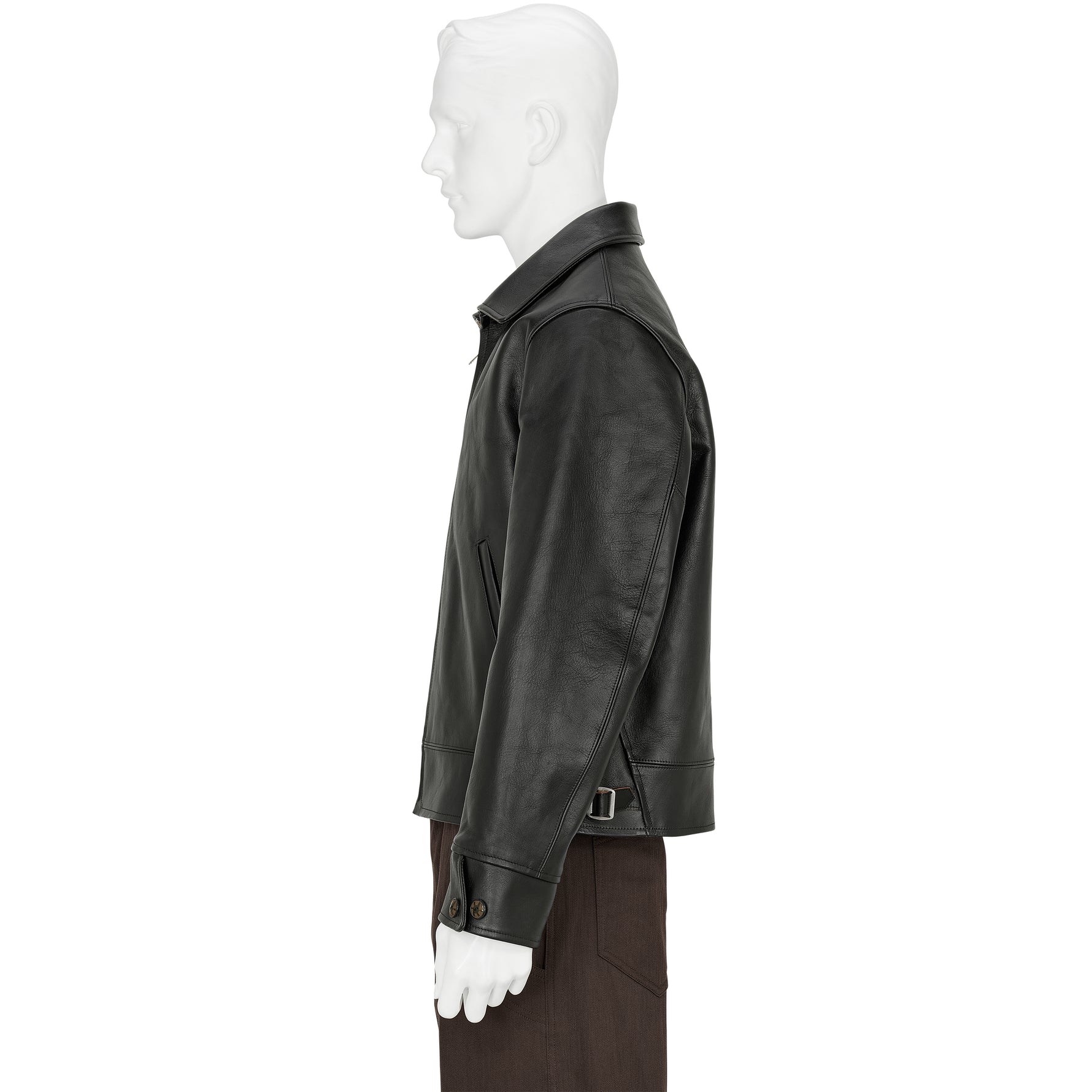 LOT.802 COSSACK LEATHER JACKET BLACK