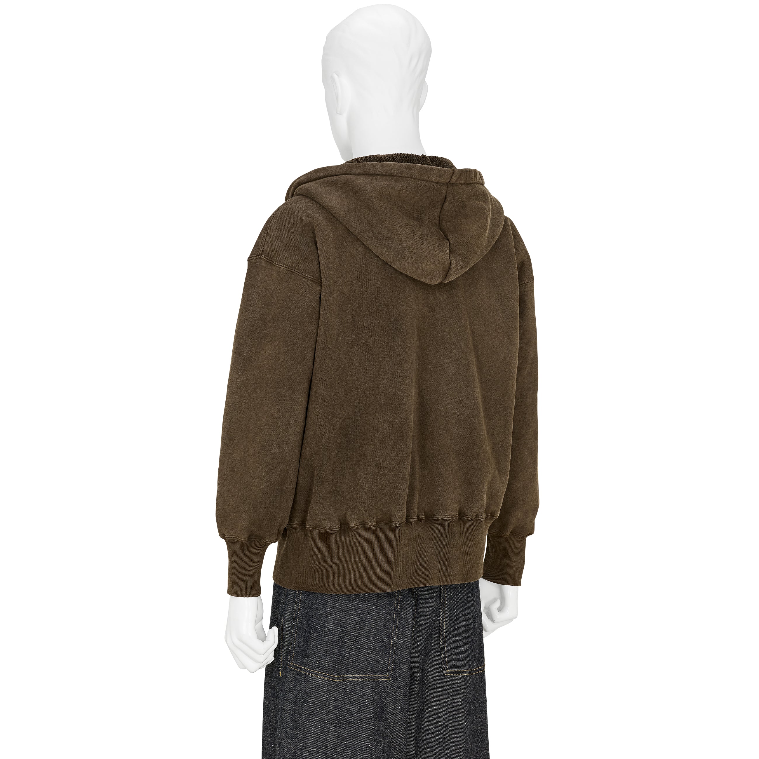 LOT.620 AFTER HOODED SWEAT SHIRT MUD DYED BROWN - T.T TAIGA