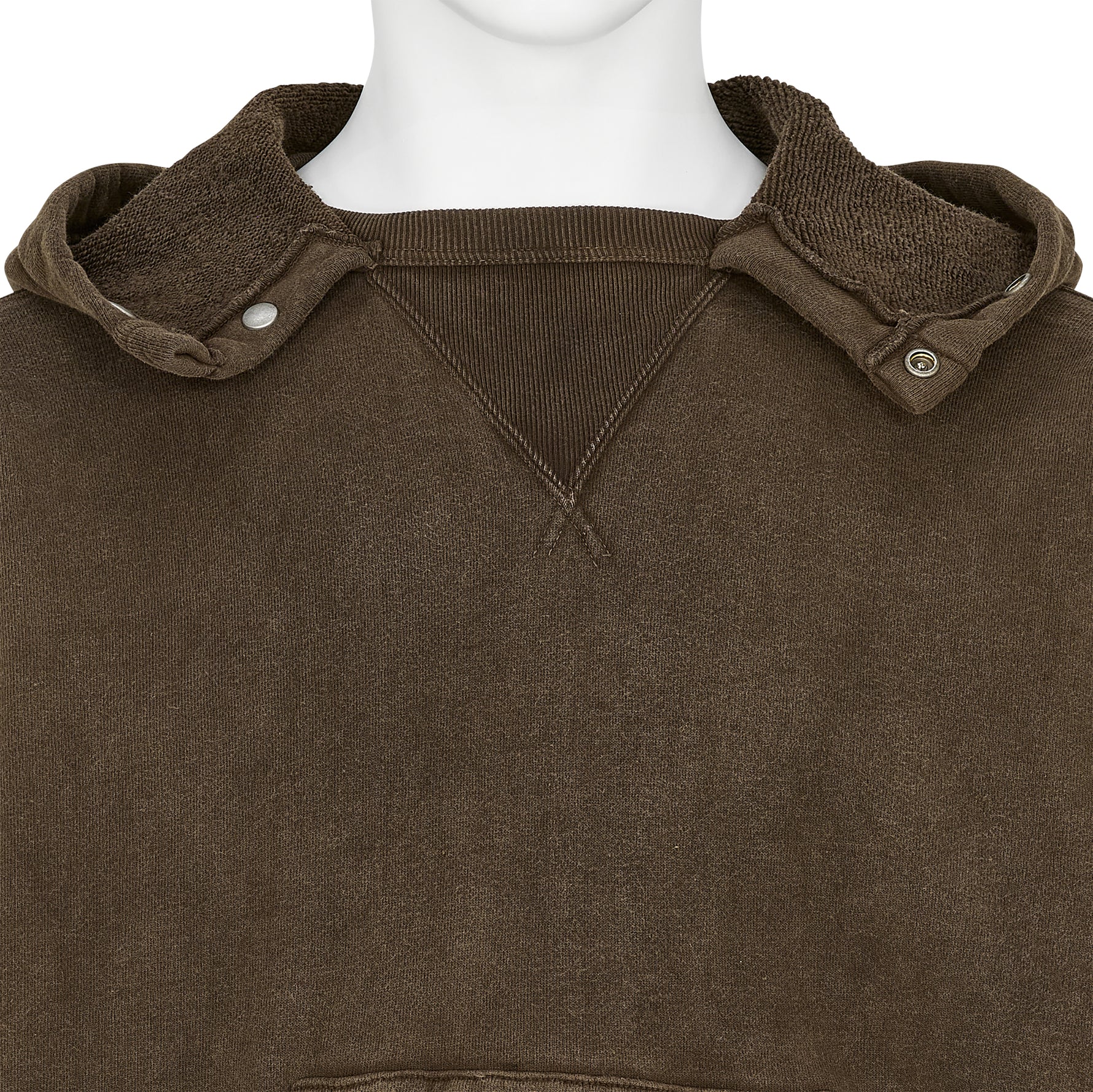LOT.620 AFTER HOODED SWEAT SHIRT MUD DYED BROWN