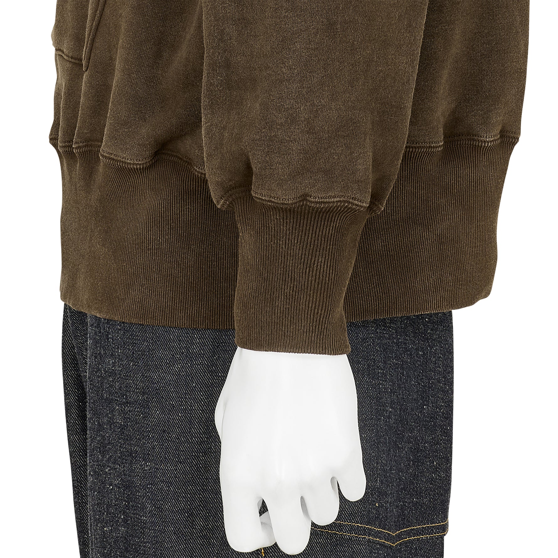 LOT.620 AFTER HOODED SWEAT SHIRT MUD DYED BROWN