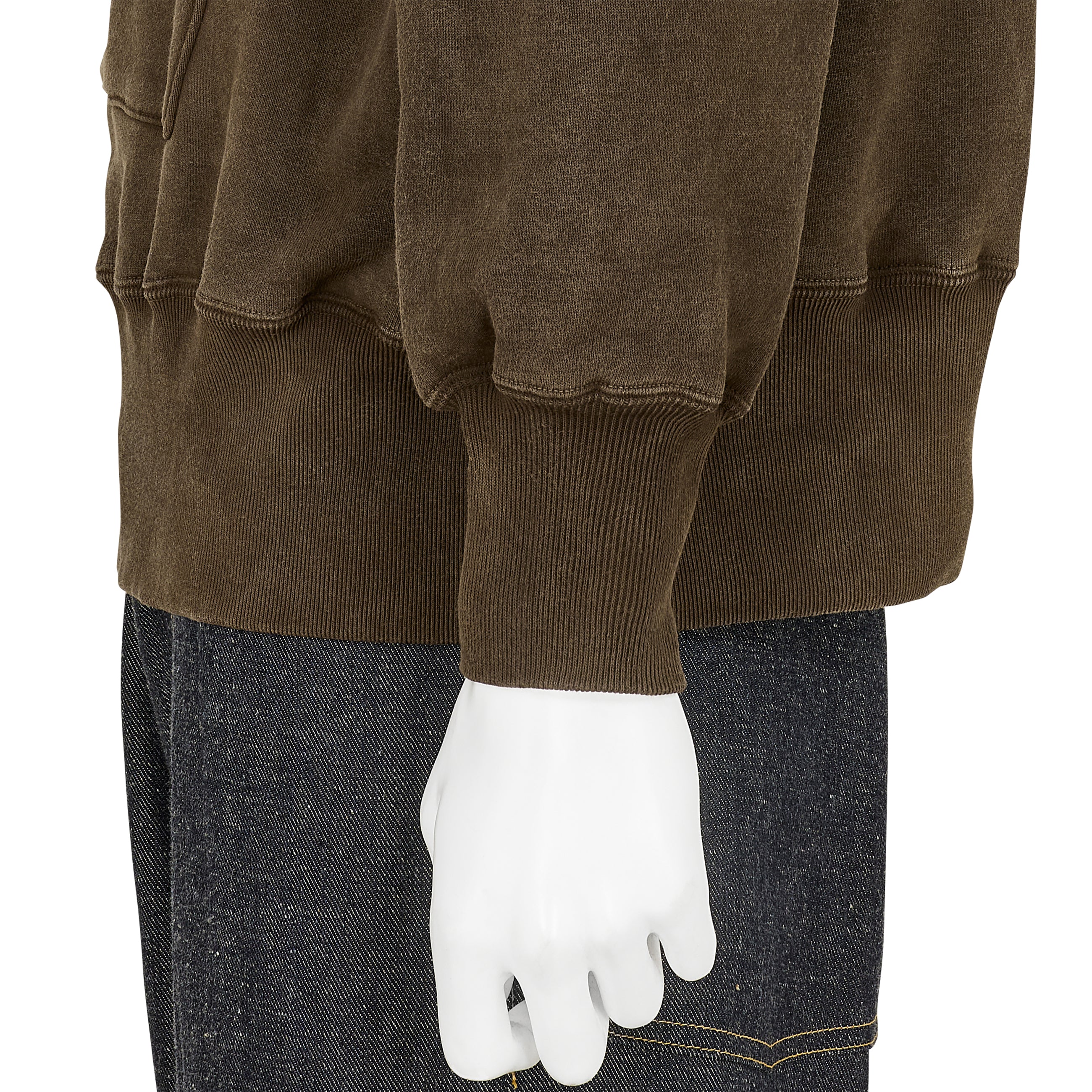 LOT.620 AFTER HOODED SWEAT SHIRT MUD DYED BROWN