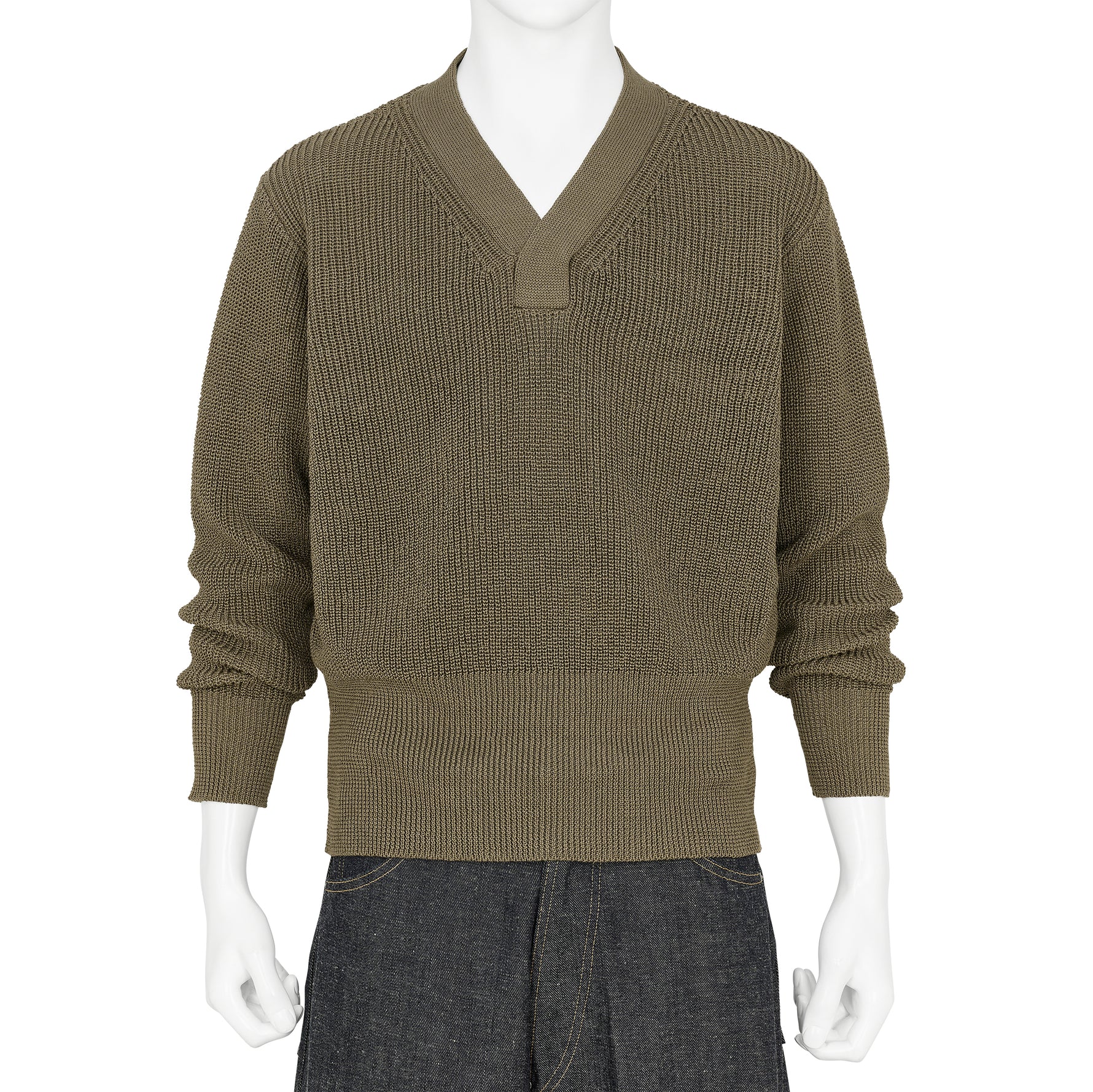 LOT.529 V NECK PULLOVER OLIVE