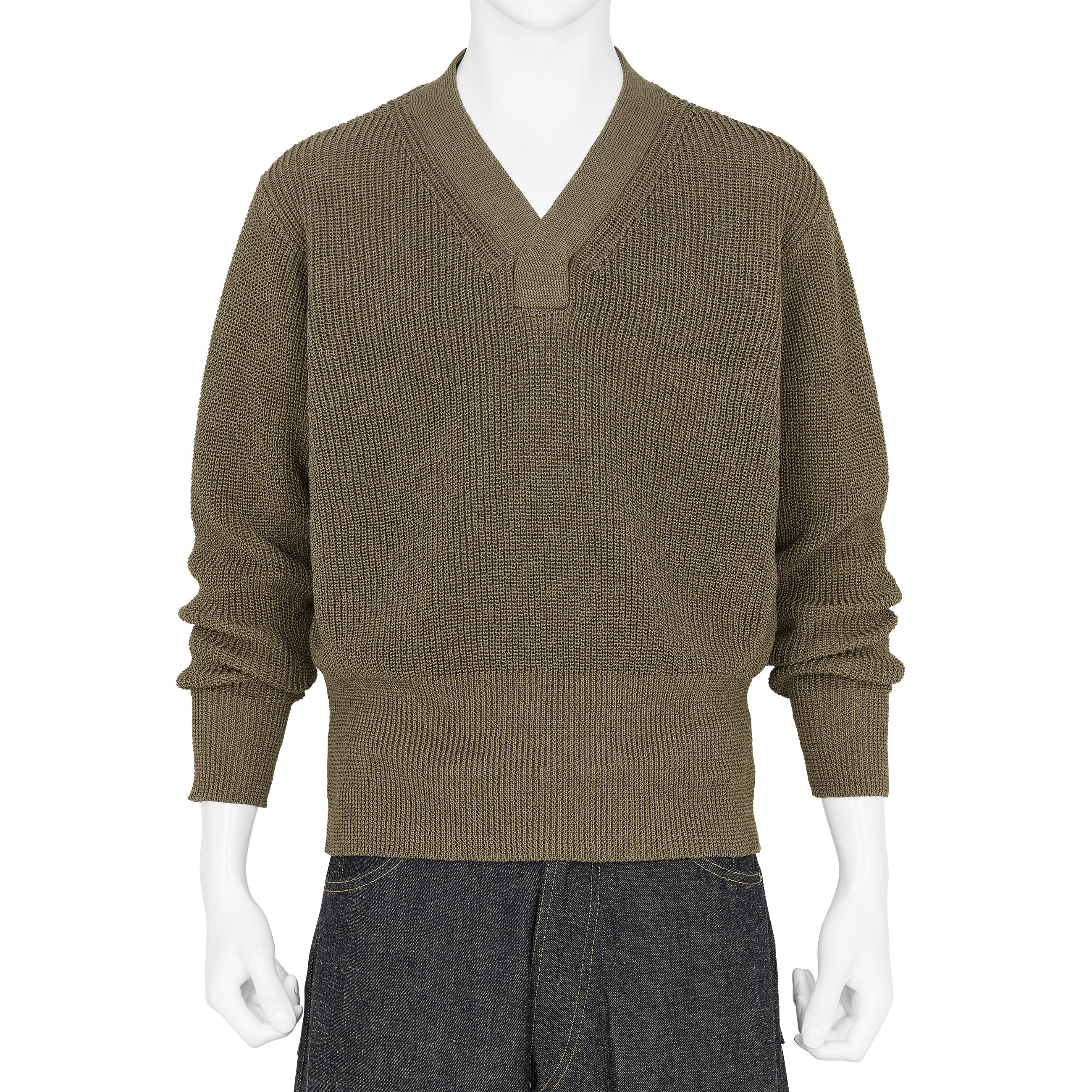 LOT.529 V NECK PULLOVER OLIVE