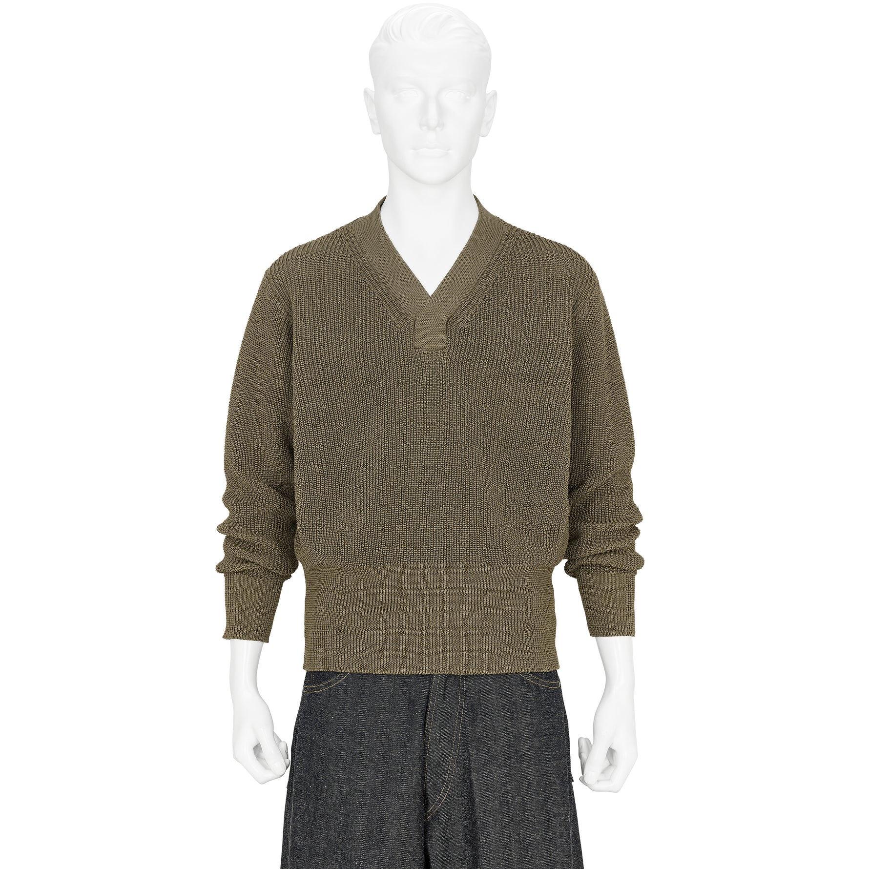 LOT.529 V NECK PULLOVER OLIVE