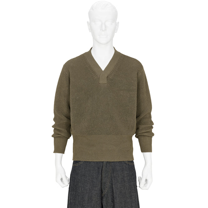 LOT.529 V NECK PULLOVER OLIVE