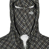 PLAID MASKED HOODIE BROWN