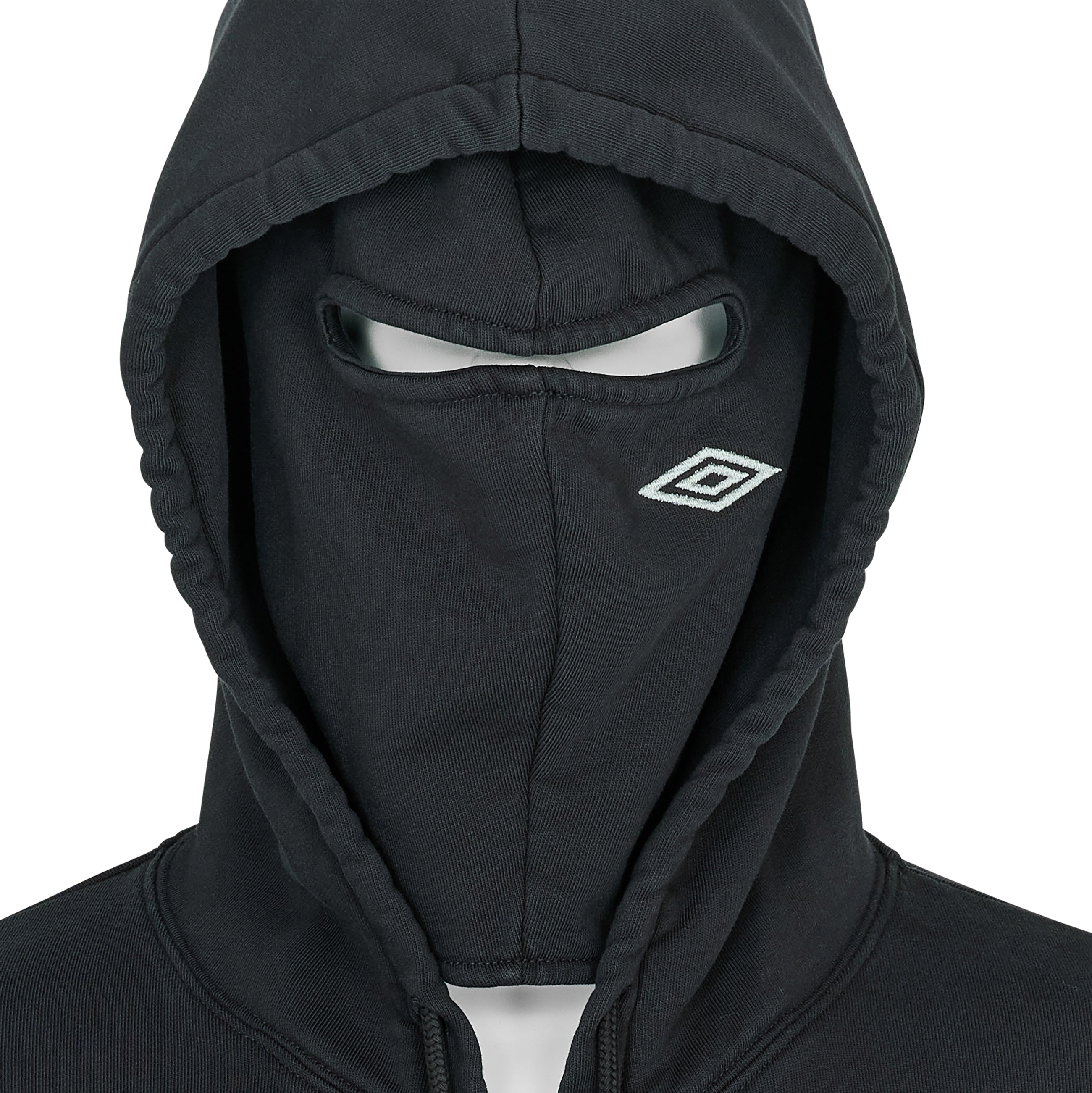 UMBRO ジップアップジャケット 黒 COMPACT MASKED ZIP HOODIE WASHED BLACK - SLAM JAM and UMBRO(スラム