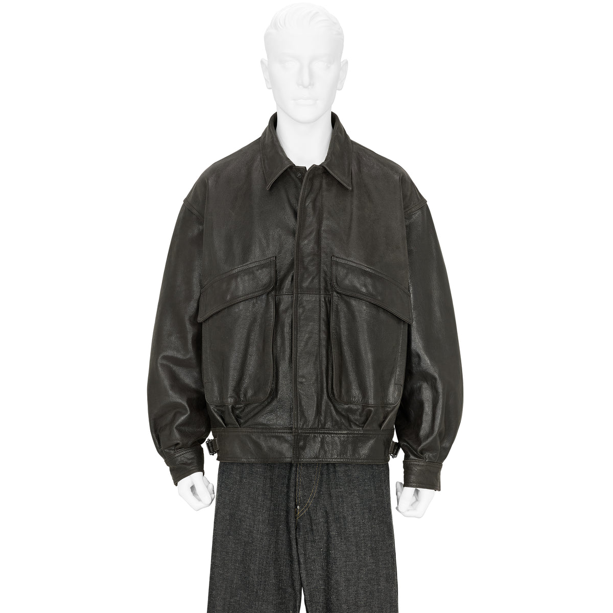 COW LEATHER FLIGHT JACKET BROWN