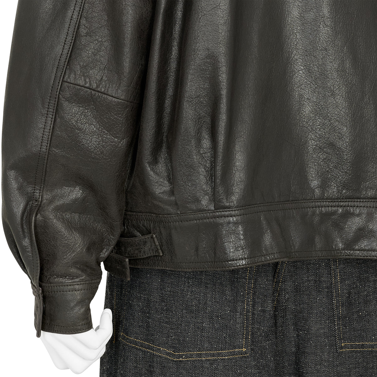 COW LEATHER FLIGHT JACKET BROWN