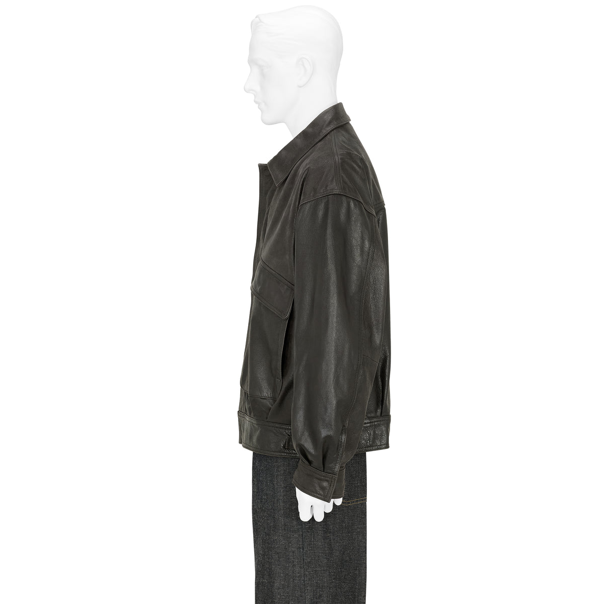 COW LEATHER FLIGHT JACKET BROWN
