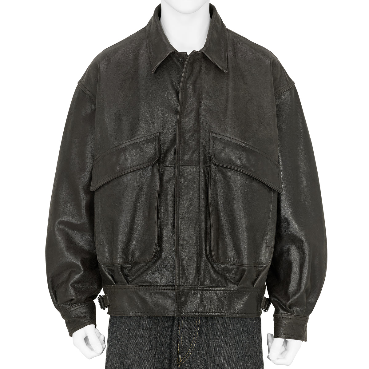 COW LEATHER FLIGHT JACKET BROWN