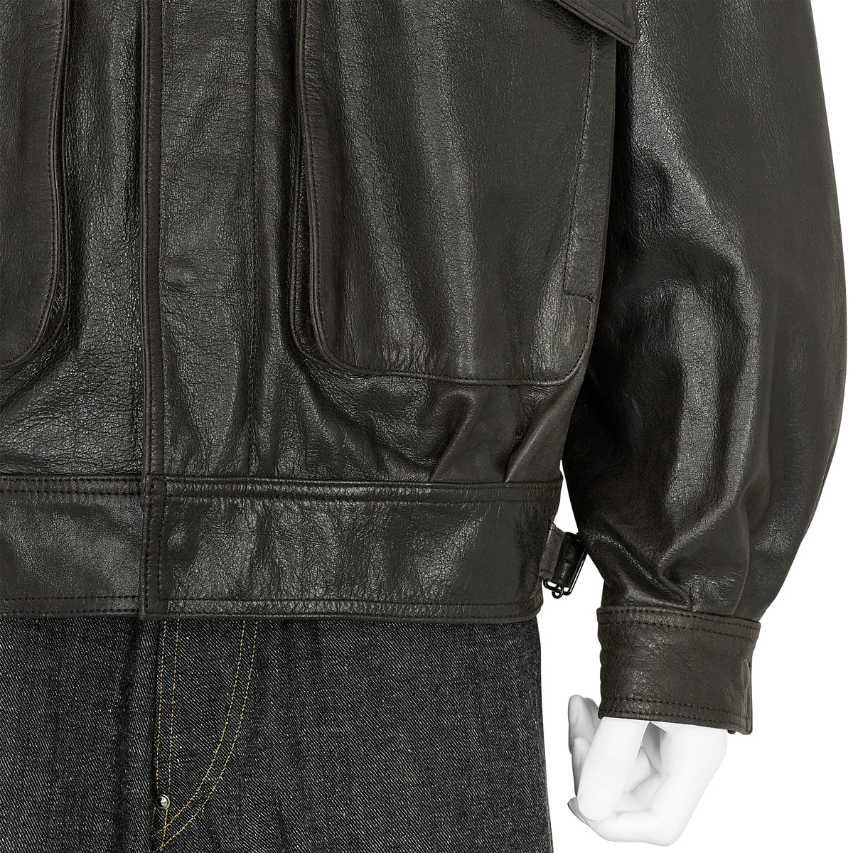 COW LEATHER FLIGHT JACKET BROWN