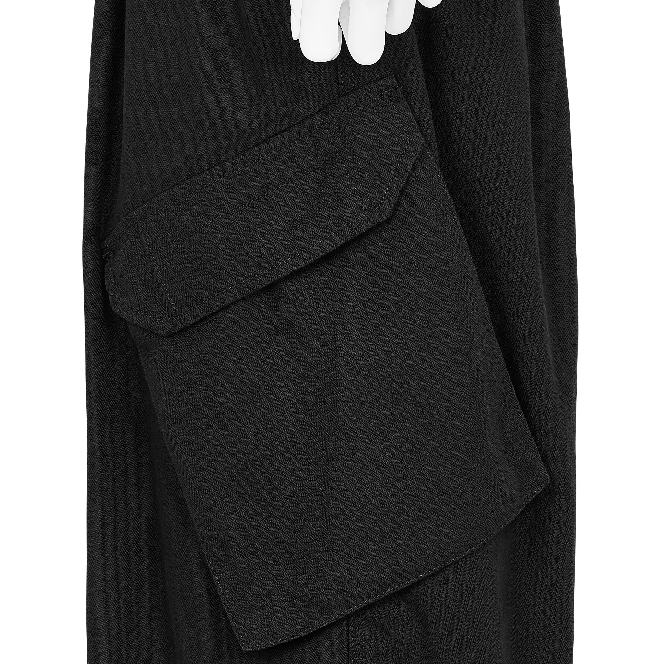 HERRINGBONE 12TUCK WORK PANTS BLACK