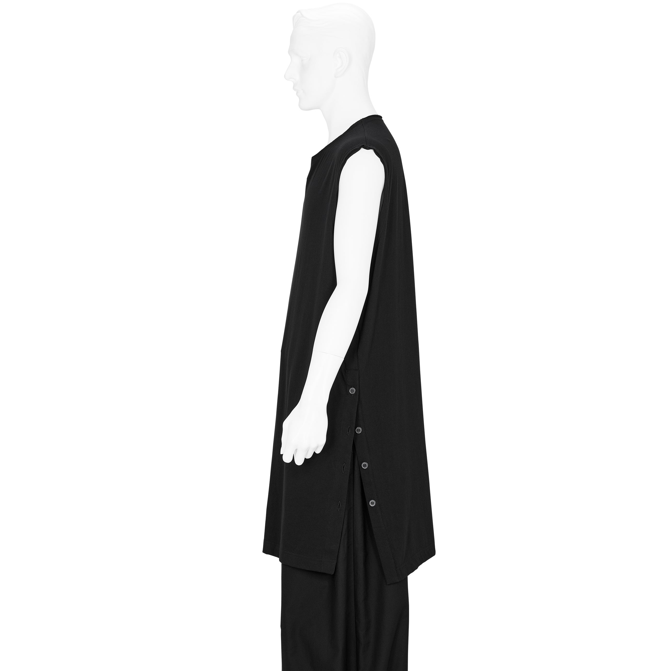NO SLEEVE LONG TEE BLACK