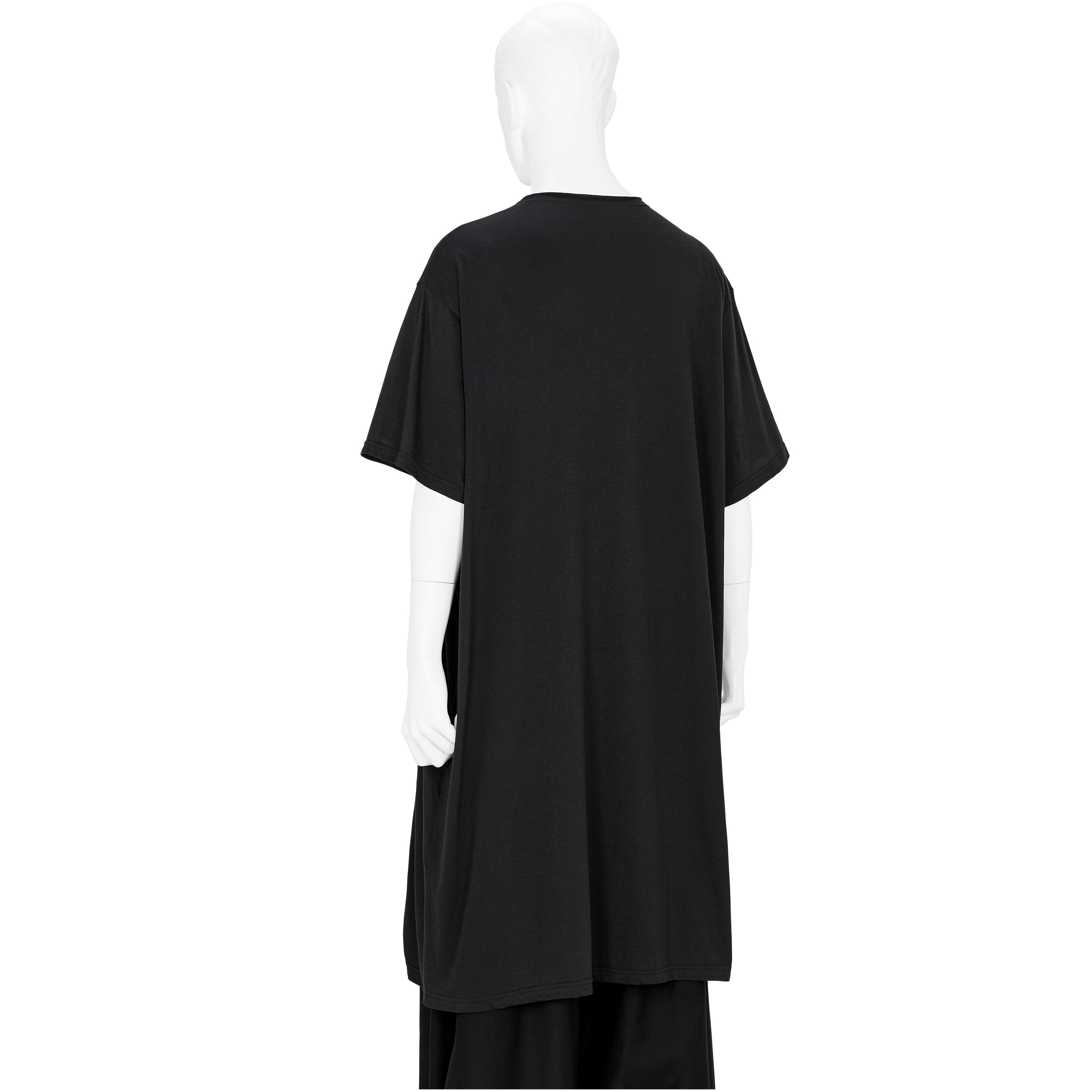 COTTON MODAL HENRY NECK T BLACK
