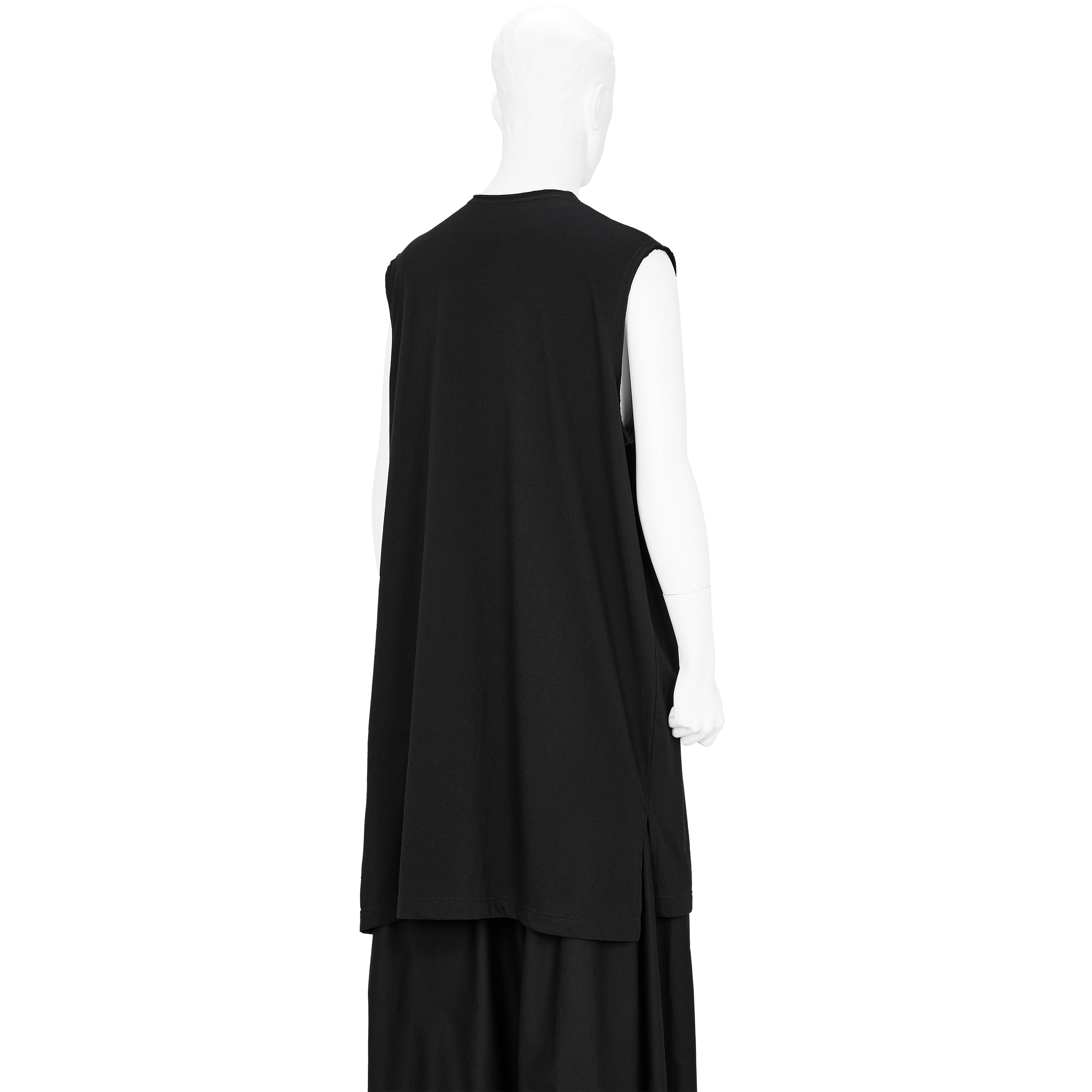 NO SLEEVE LONG TEE BLACK