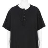 COTTON MODAL HENRY NECK T BLACK