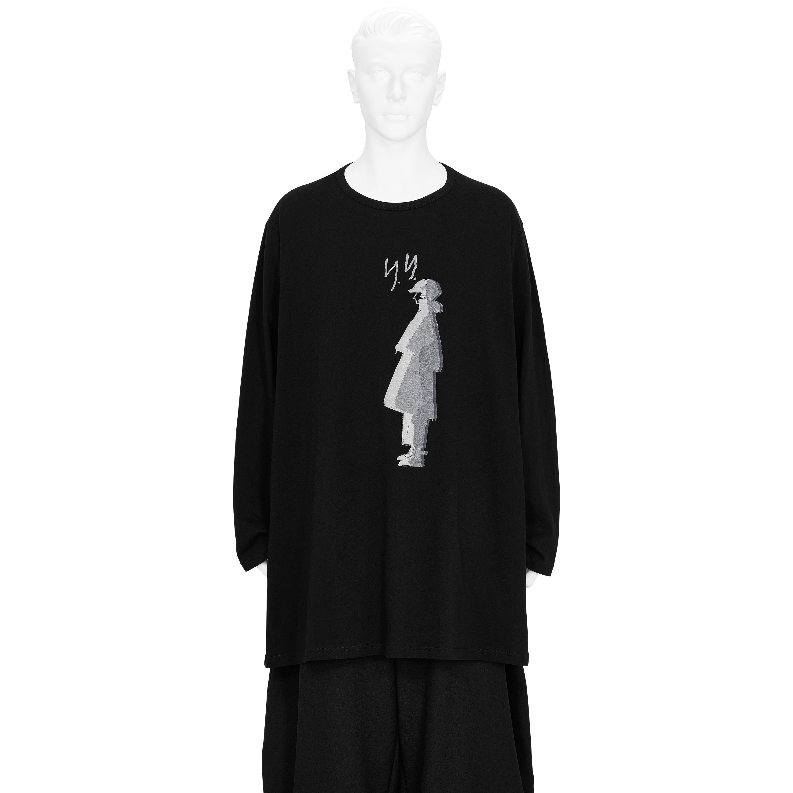 SINGLE JERSEY PRINT LONG SLEEVE B [Y.Y] BLACK