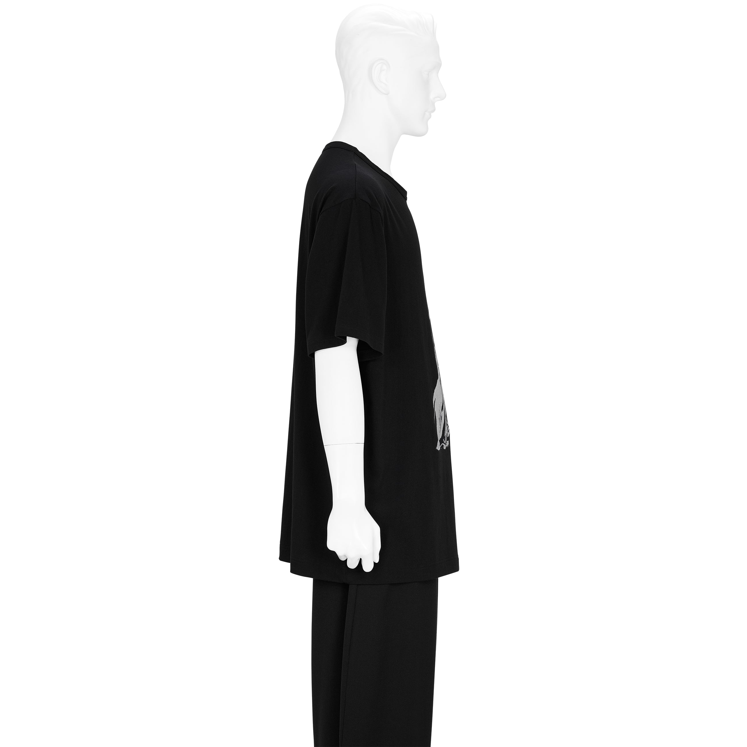 SINGLE JERSEY PRINT HALF SLEEVE C [THUNDER] BLACK - Yohji