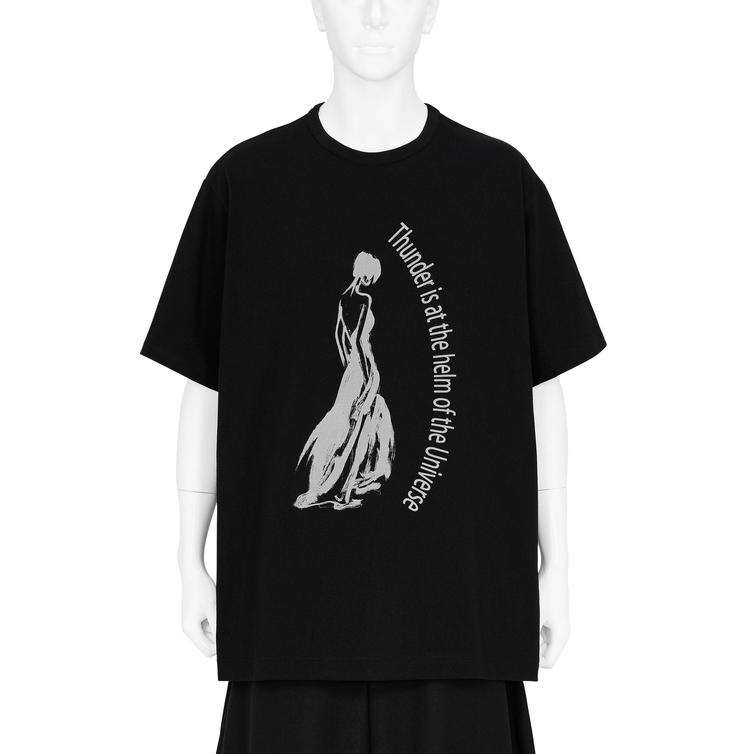 大型セールや時期 JERSEY SINGLE PRINT Yohji - BLACK [THUNDER] C SLEEVE HALF トップス