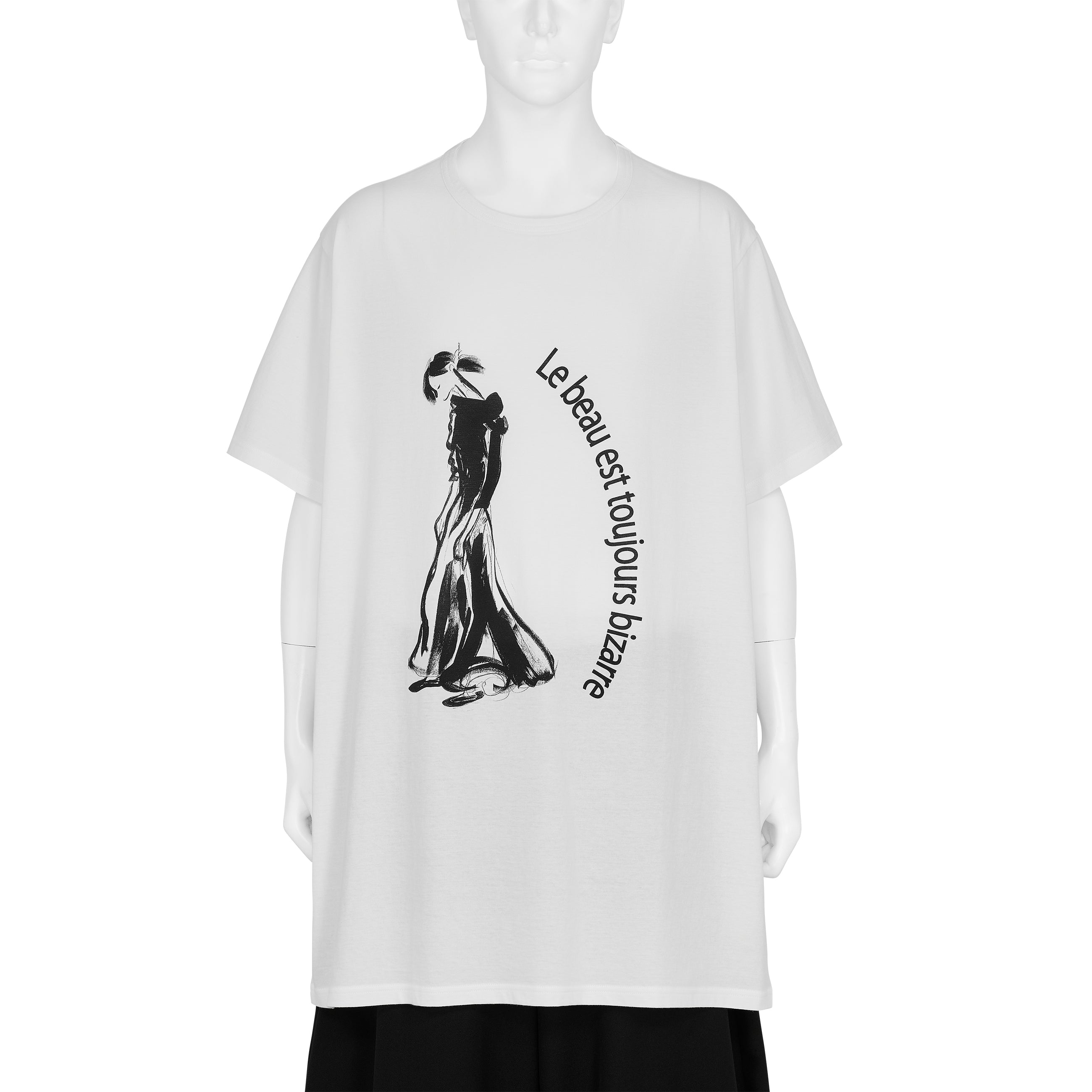 SINGLE JERSEY PRINT HALF SLEEVE D [LE BEAU] WHITE - Yohji Yamamoto