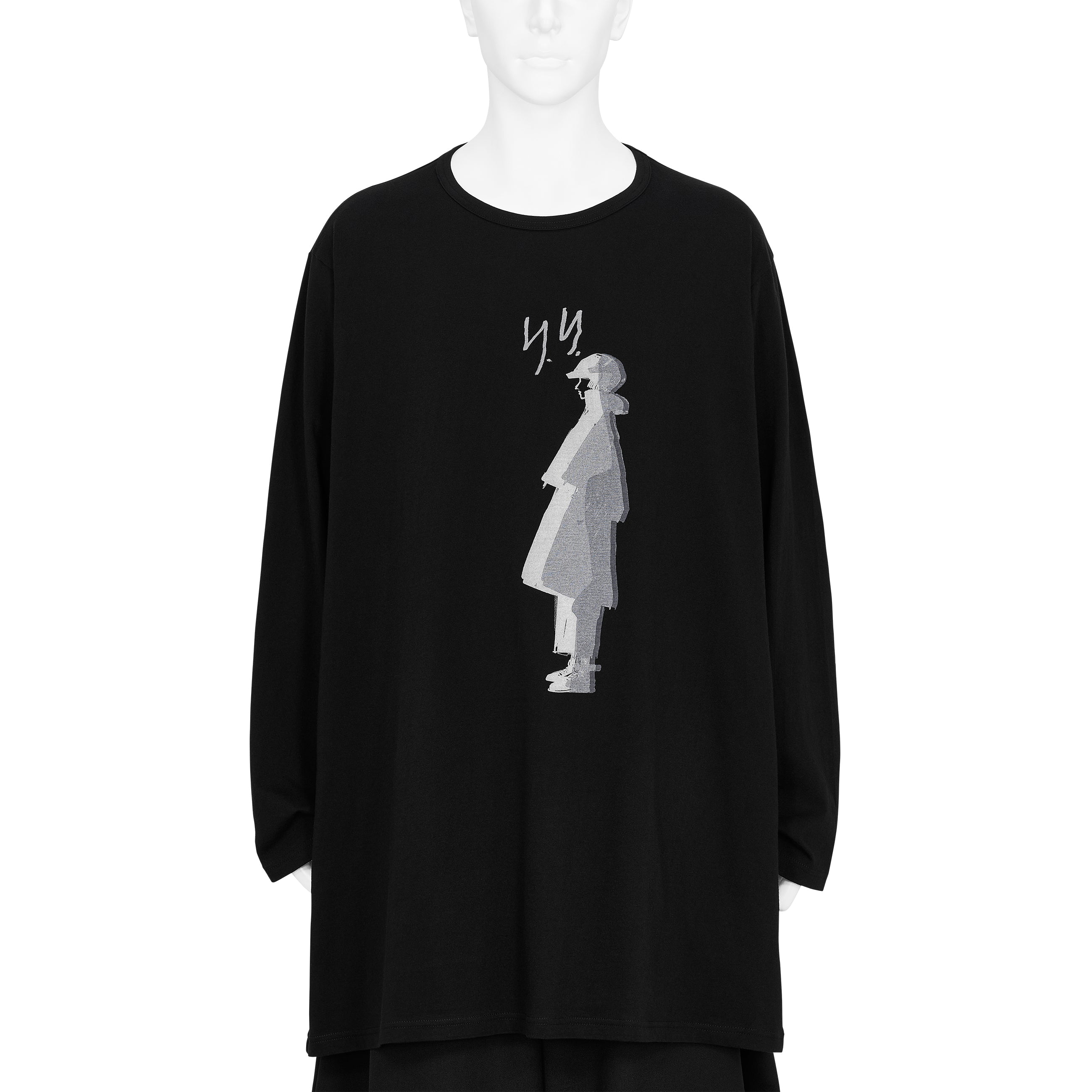 SINGLE JERSEY PRINT LONG SLEEVE B [Y.Y] BLACK