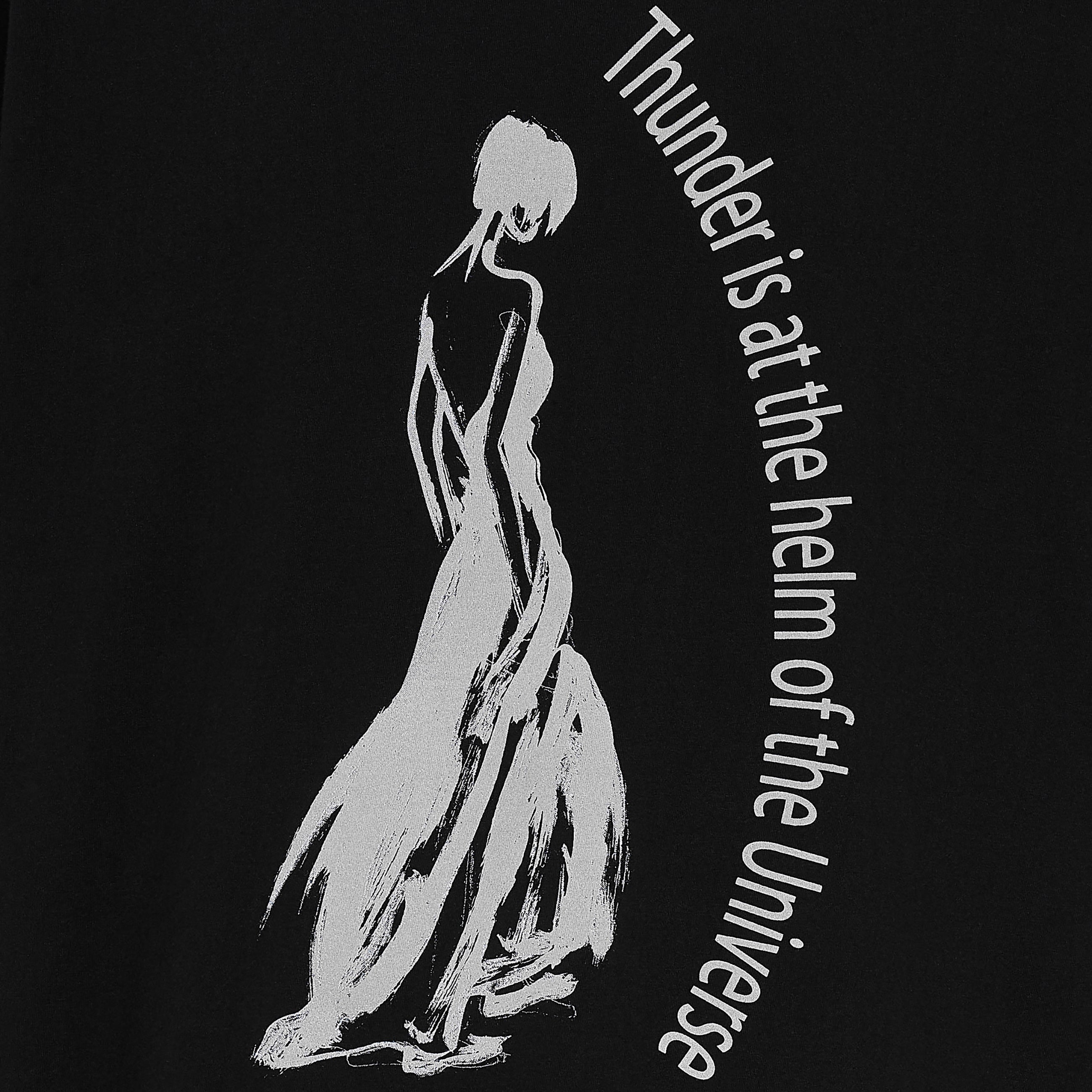 SINGLE JERSEY PRINT HALF SLEEVE C [THUNDER] BLACK - Yohji