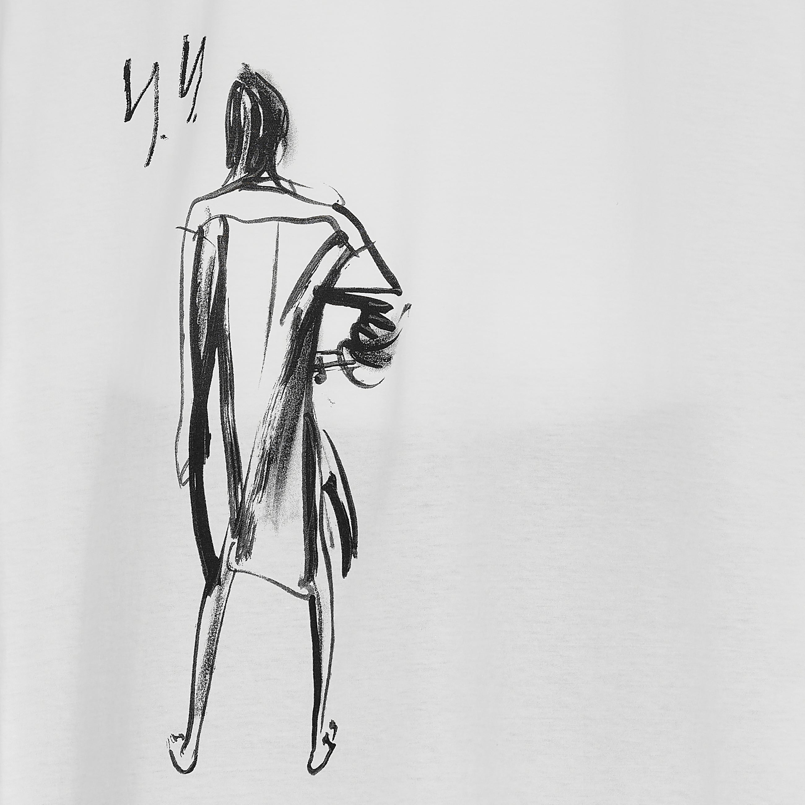 SINGLE JERSEY PRINT HALF SLEEVE A [Y.Y] WHITE - Yohji