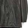 SHEARLING COLLAR LEATHER CAR COAT BROWN