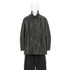 SHEARLING COLLAR LEATHER CAR COAT BROWN