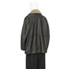 SHEARLING COLLAR LEATHER CAR COAT BROWN